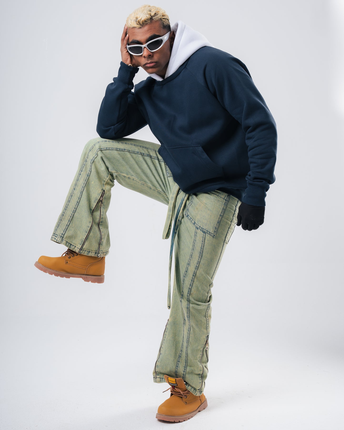 Navy Plain Hoodie