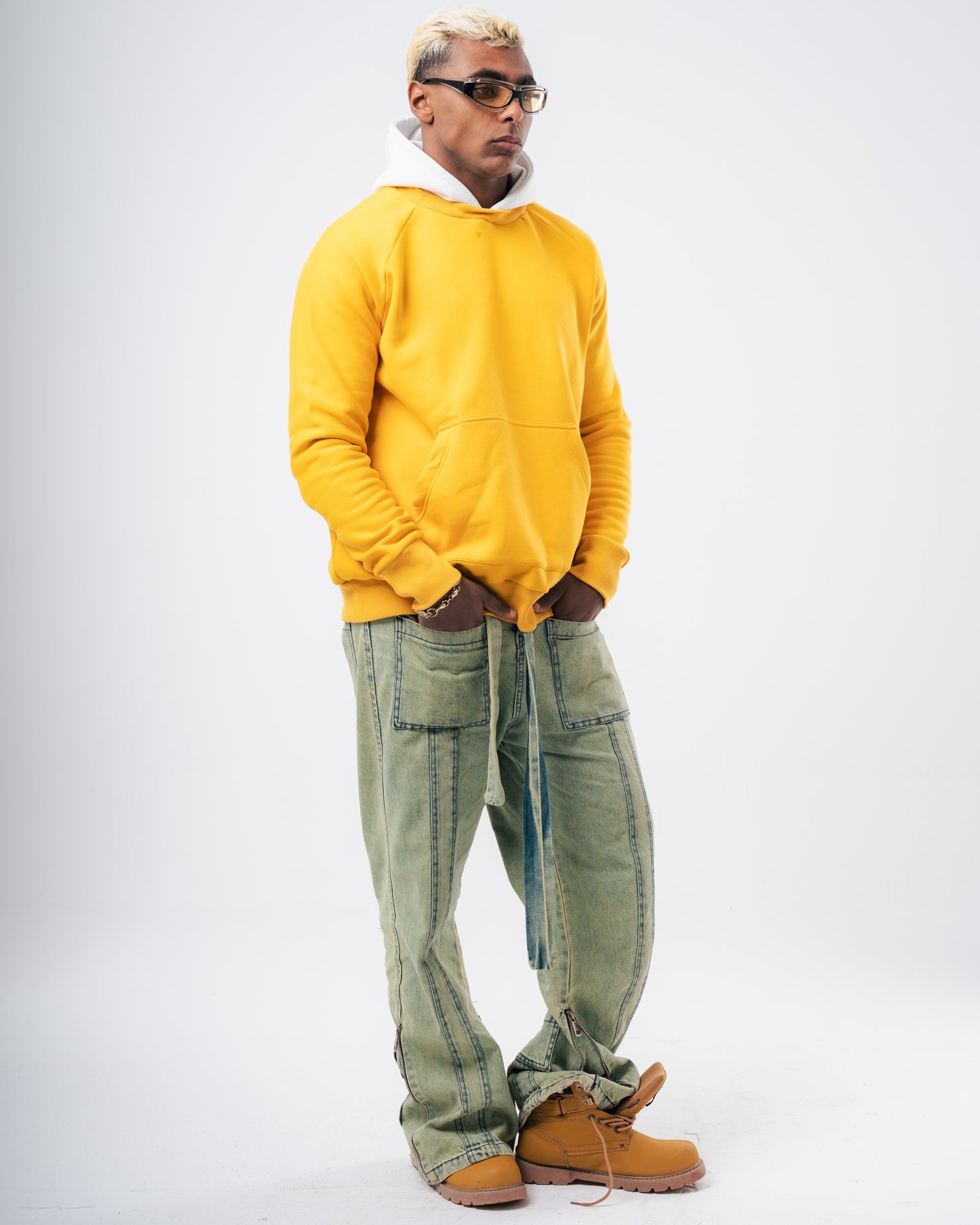 Yellow Plain Hoodie