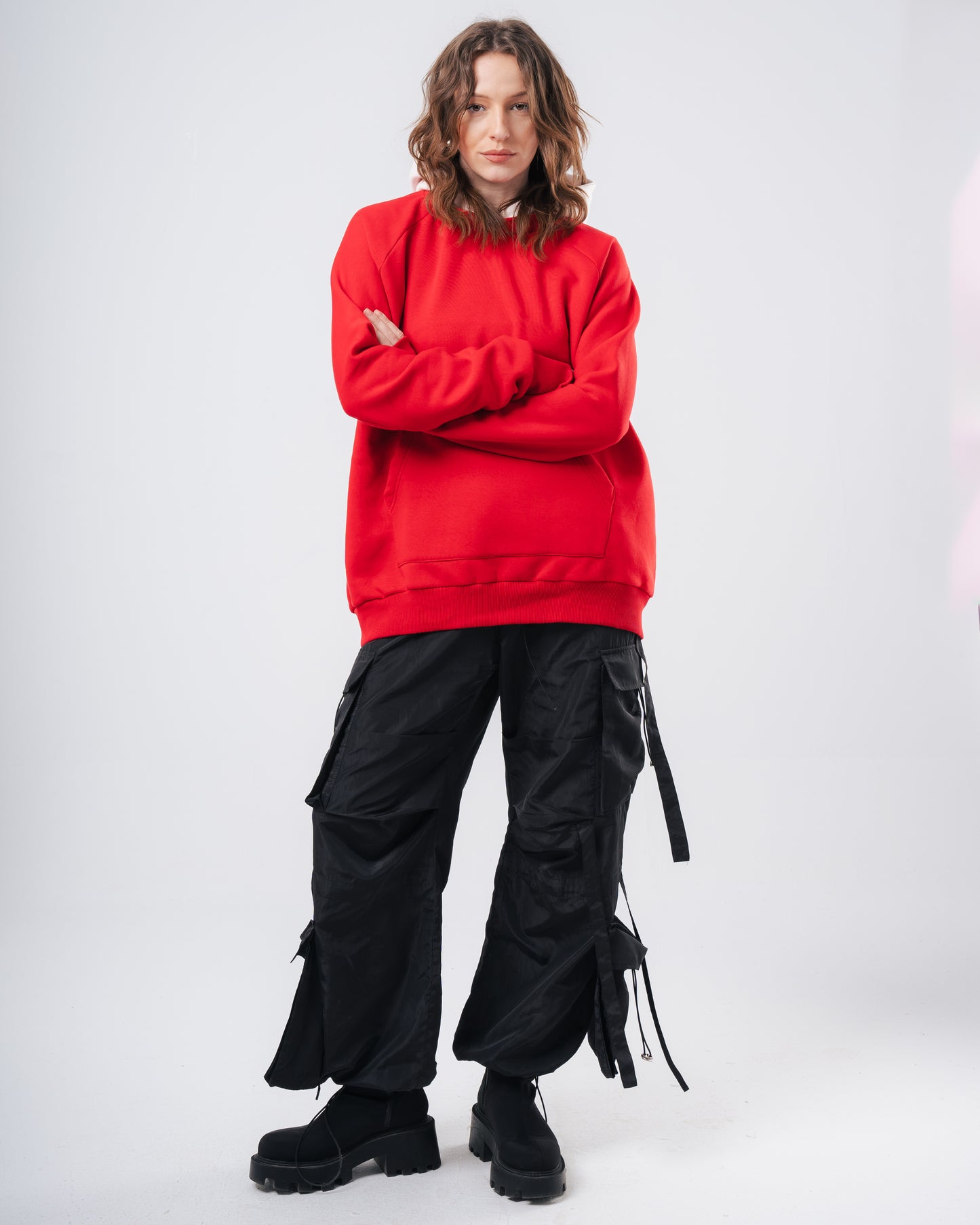 Red Plain Hoodie