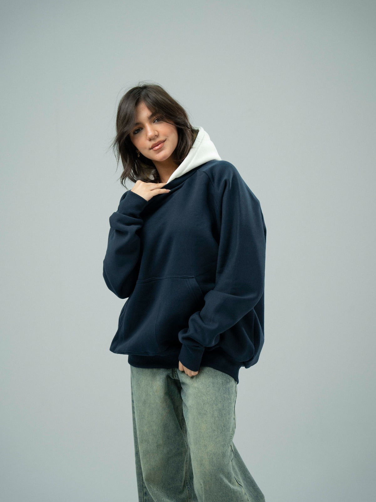 Navy Plain Hoodie