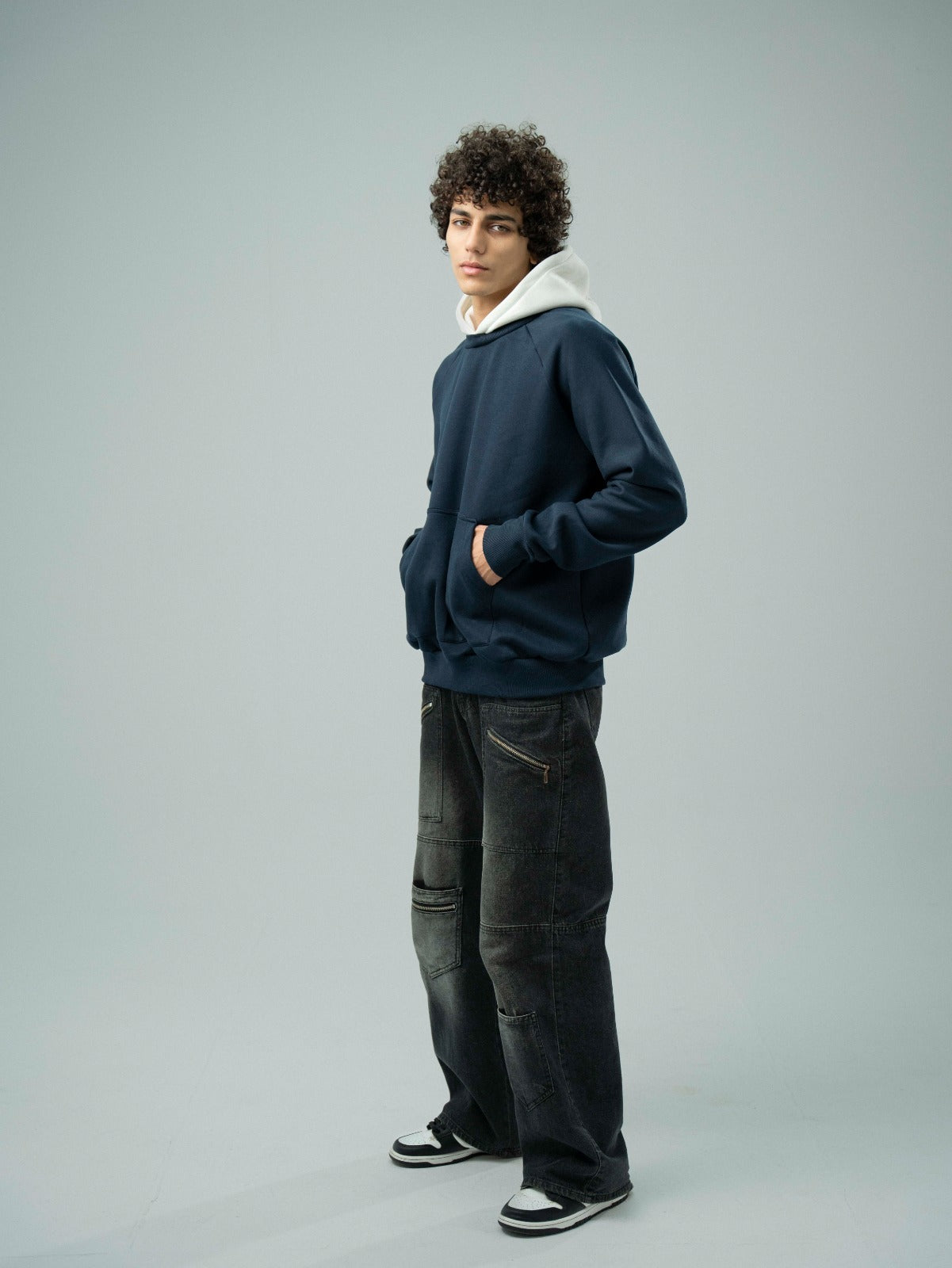 Navy Plain Hoodie