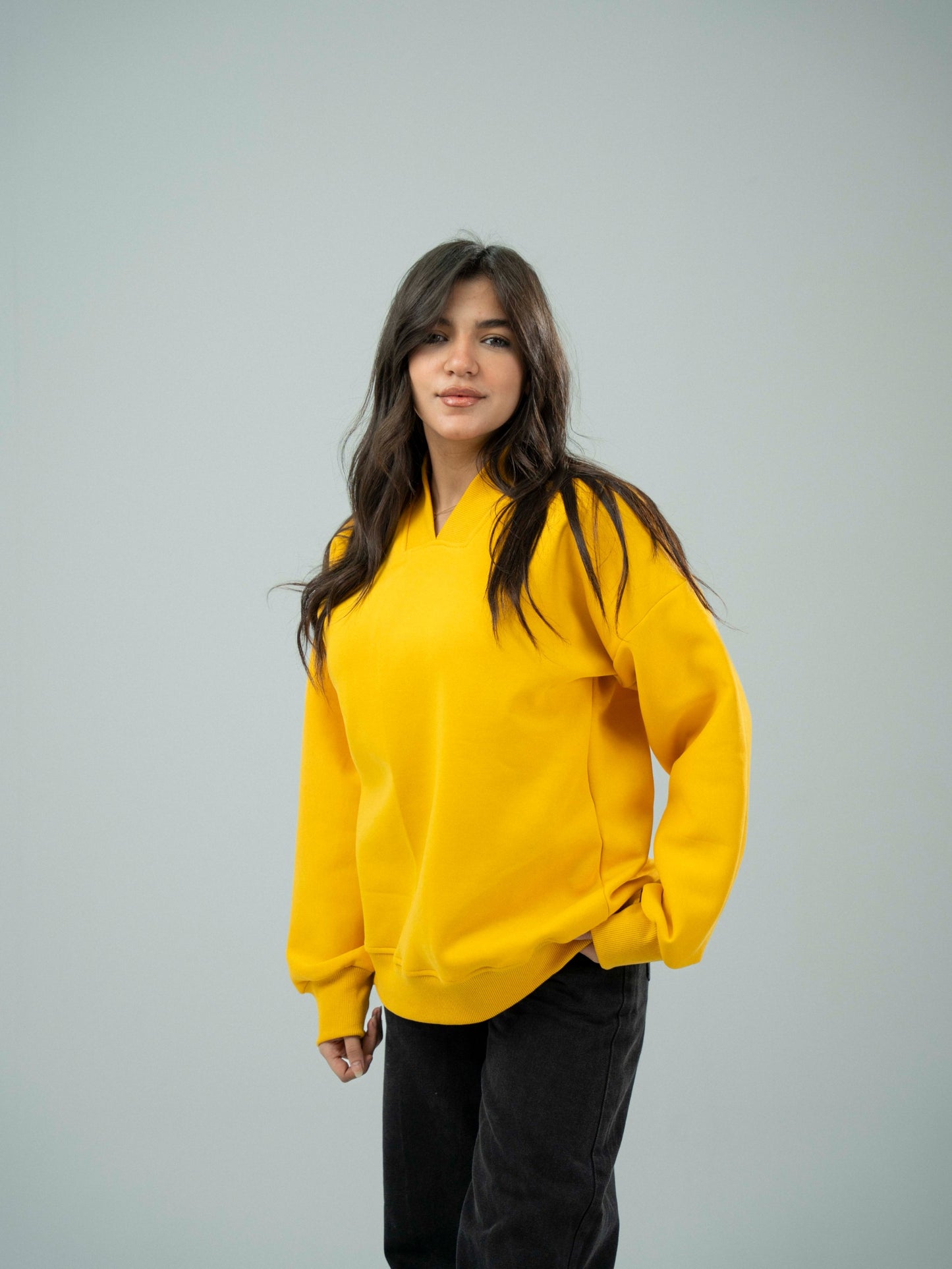 Yellow Plain Sweatshirt