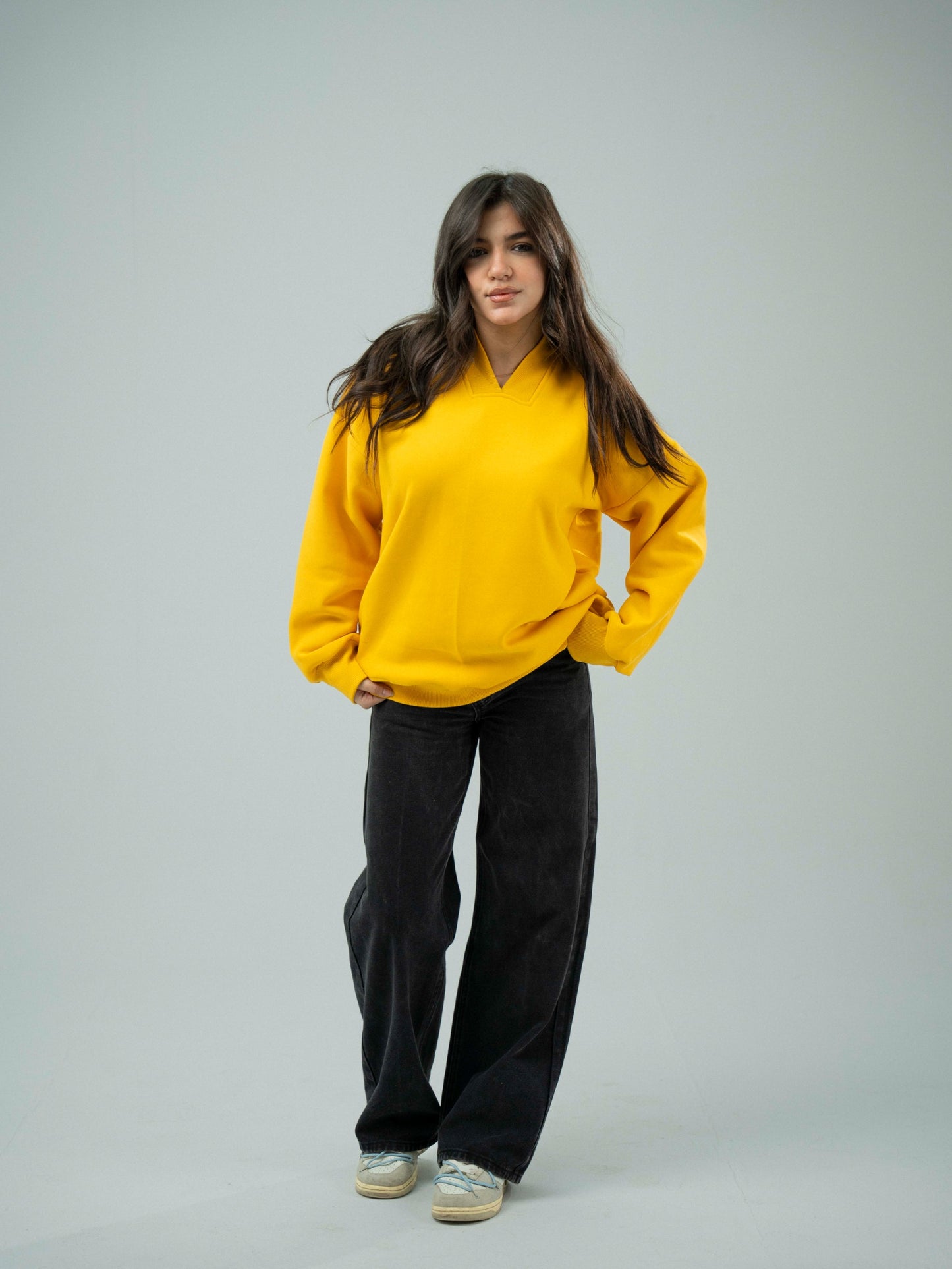 Yellow Plain Sweatshirt