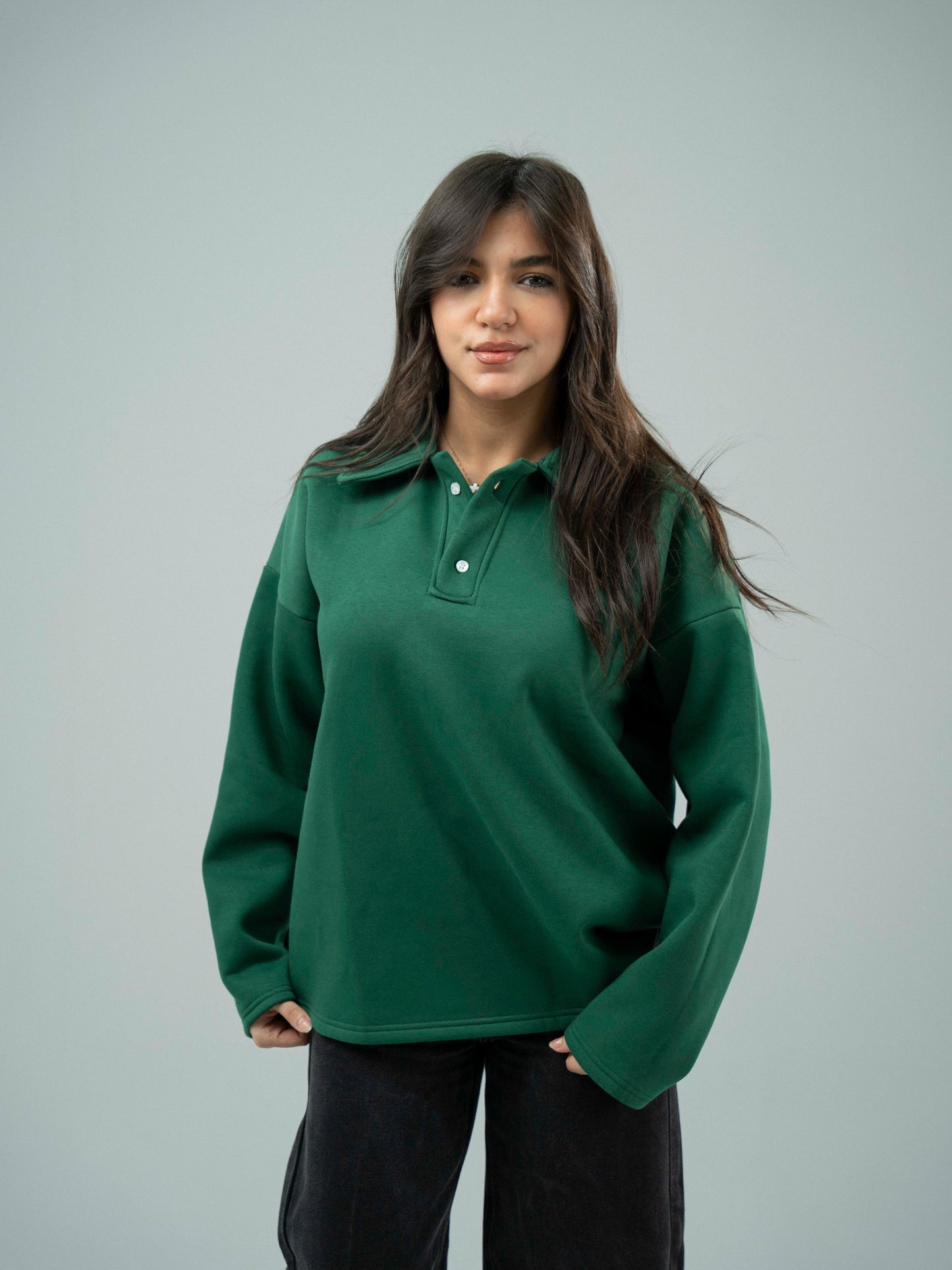 Green Plain Sweatshirt