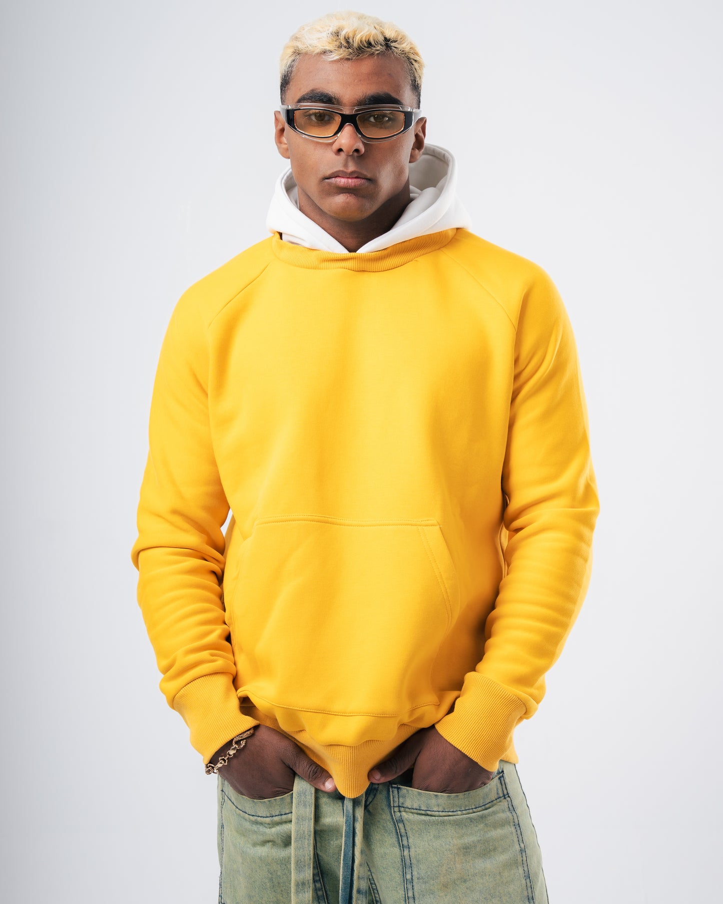 Yellow Plain Hoodie