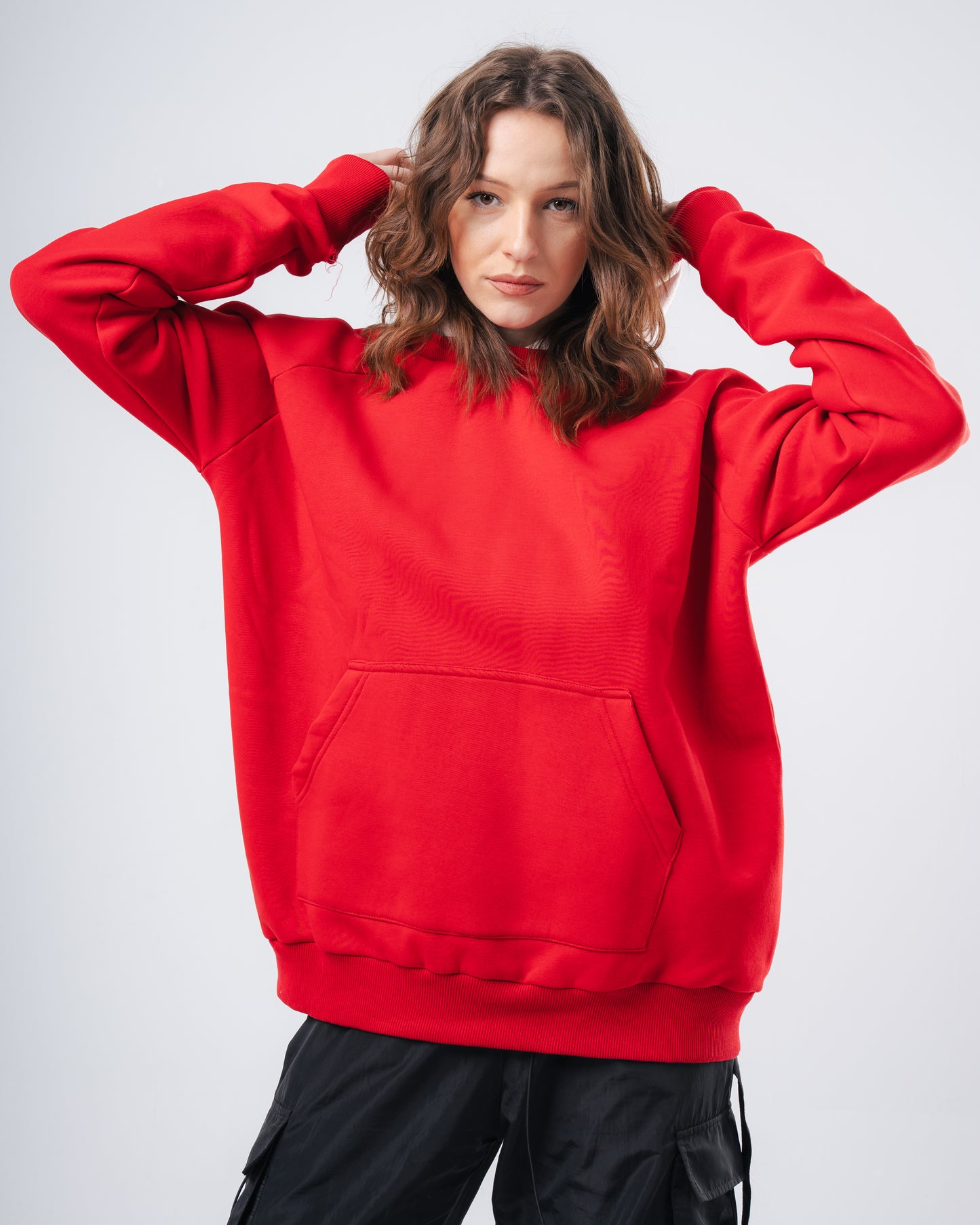 Red Plain Hoodie