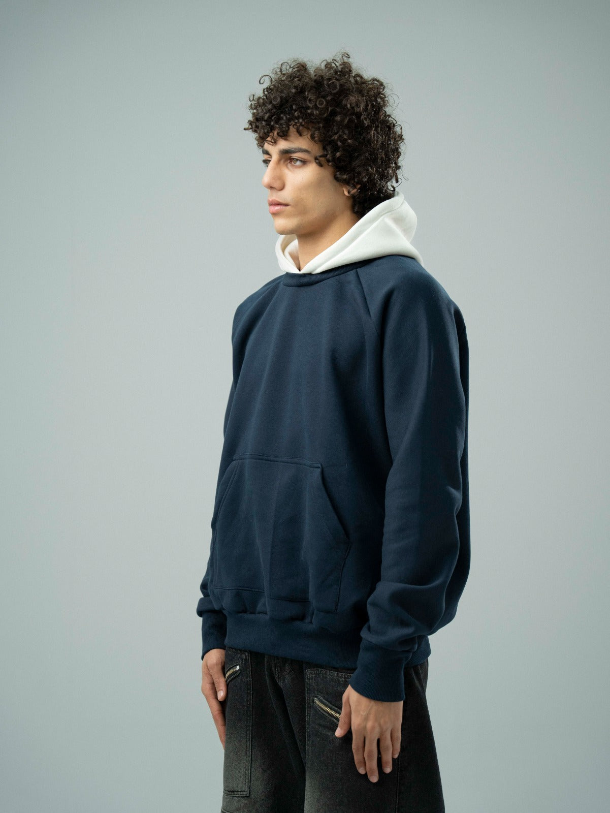 Navy Plain Hoodie