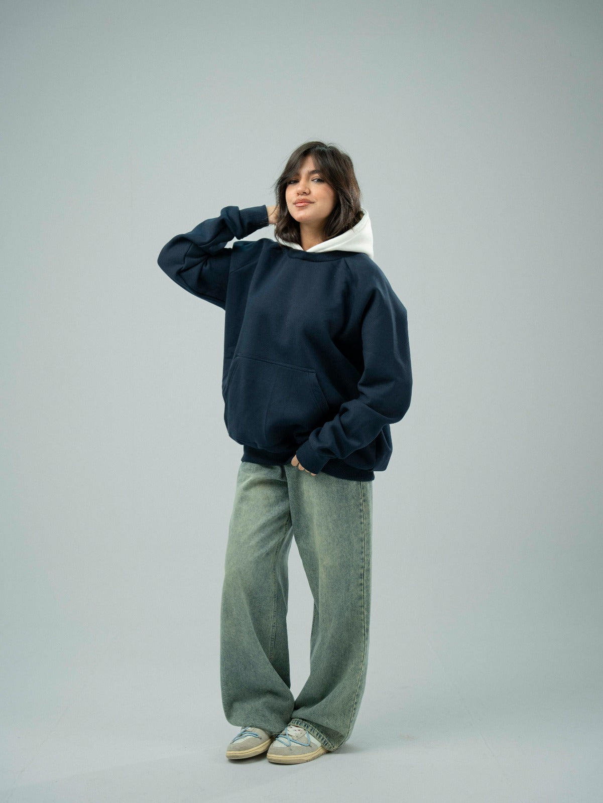 Navy Plain Hoodie