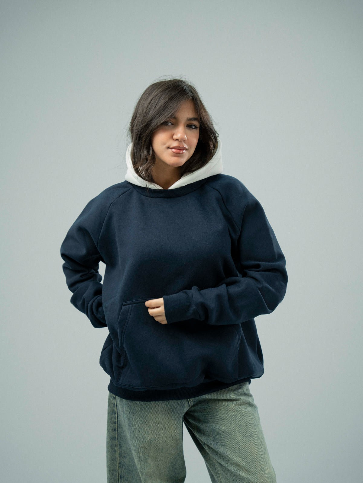 Navy Plain Hoodie