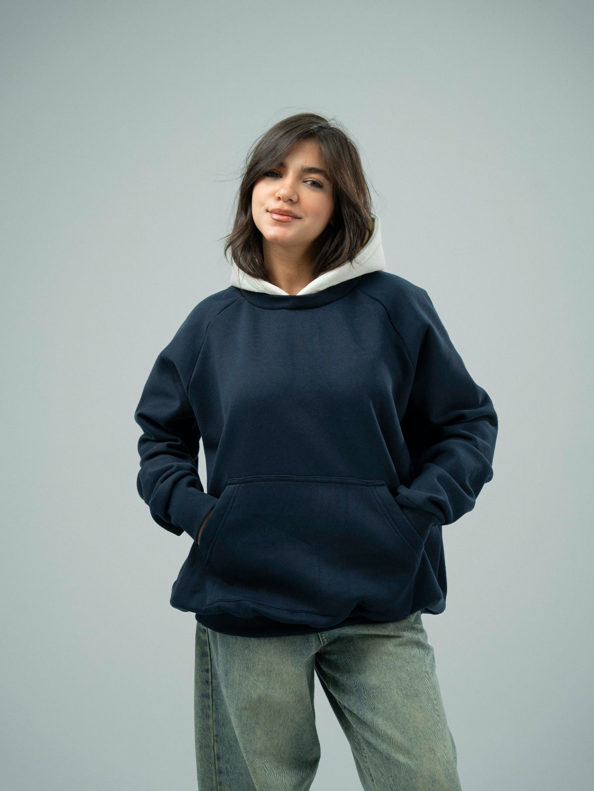Navy Plain Hoodie