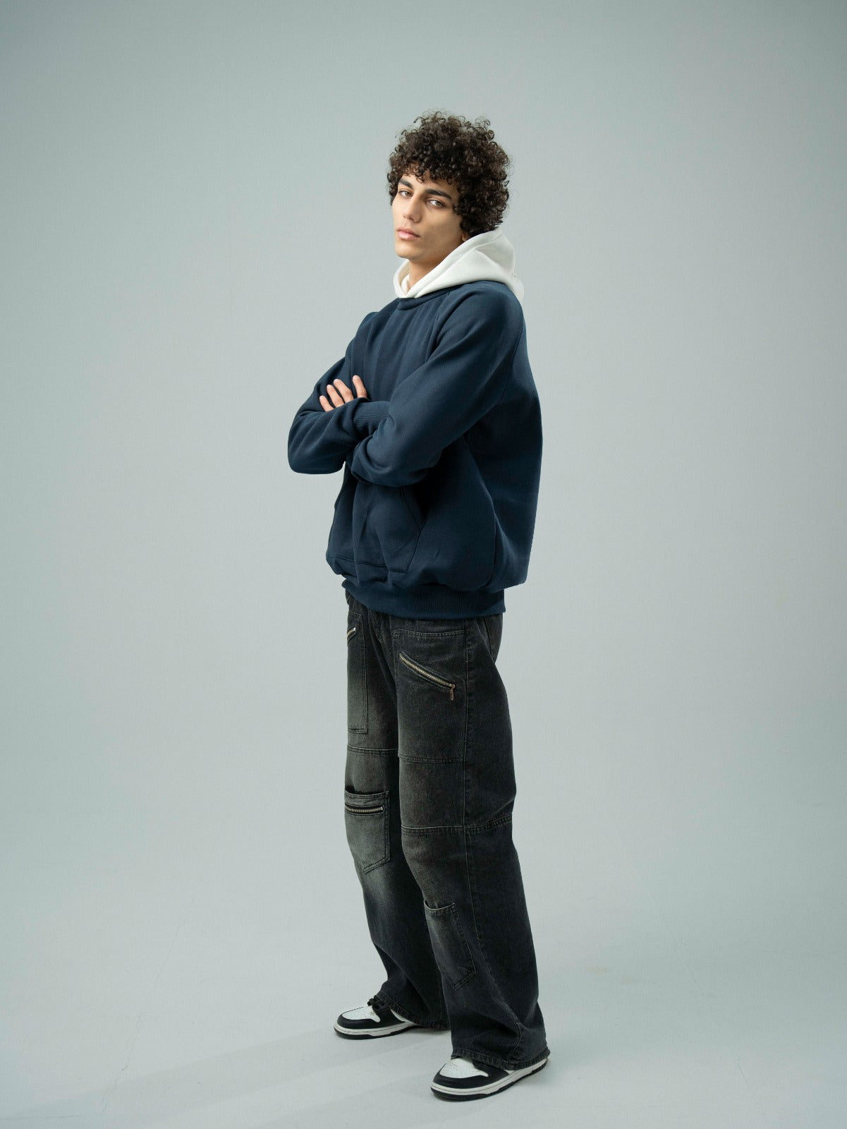 Navy Plain Hoodie