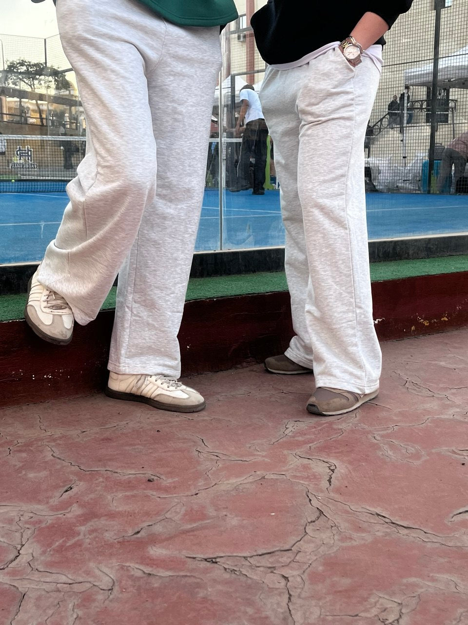 wide leg sweatpants -gray