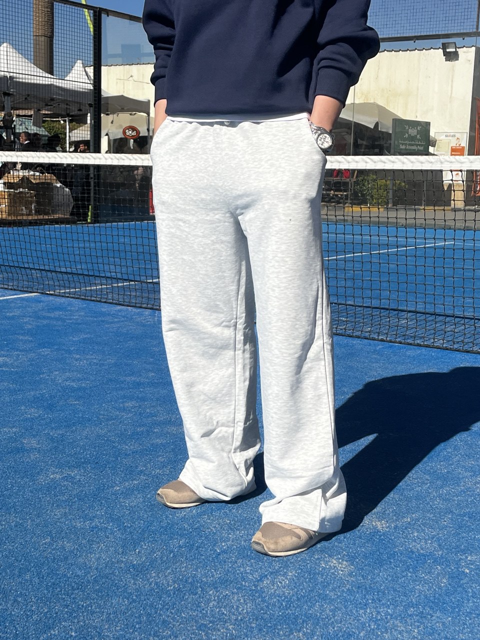 wide leg sweatpants -gray